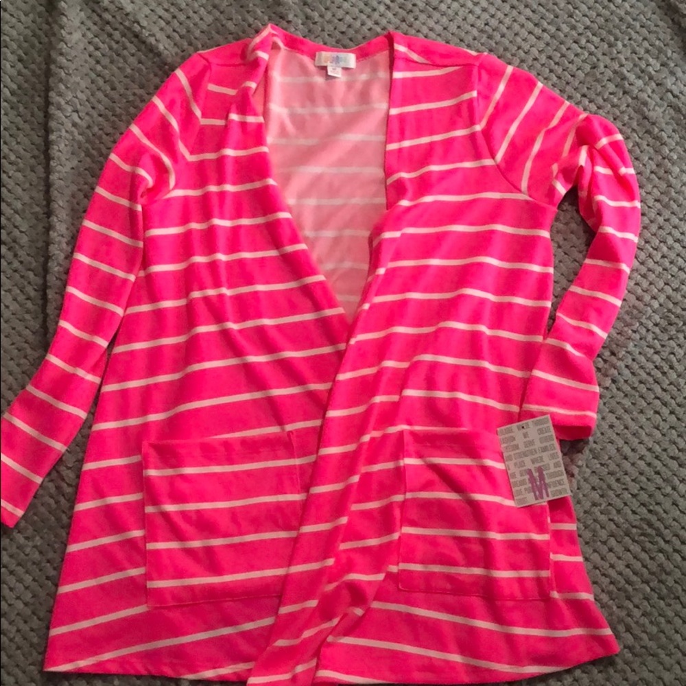 Hot pink Lularoe Caroline cardigan